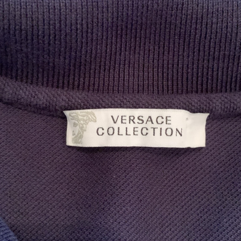 Versace Collection Large Polo In Navy - Picture 4 of 9